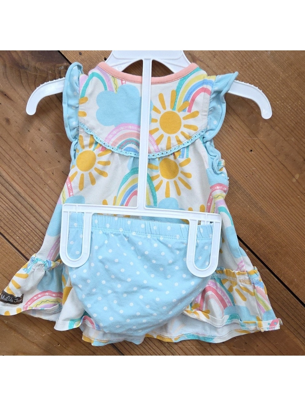 Matilda Jane Catch The Rays 2pc Baby Dress with Rainbow and Sun Pattern 3-6month - Picture 3 of 4